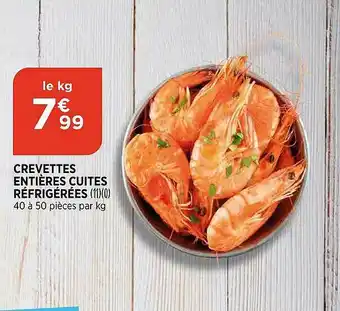 Bi1 Crevettes Entières Cuites Réfrigérées offre