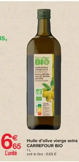 Carrefour Contact Huile D'olive Vierge Extra Carrefour Bio offre