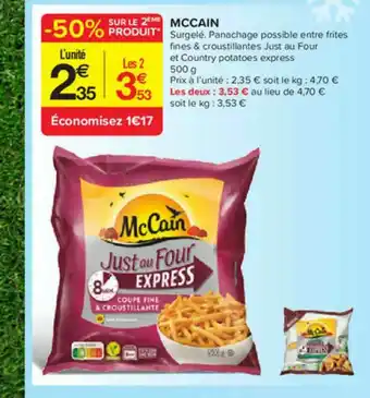 Carrefour Contact Mc Cain offre