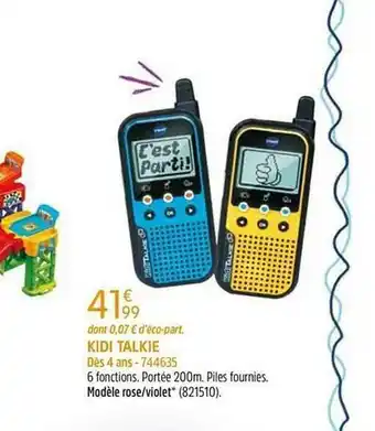 King Jouet Kidi Talkie offre