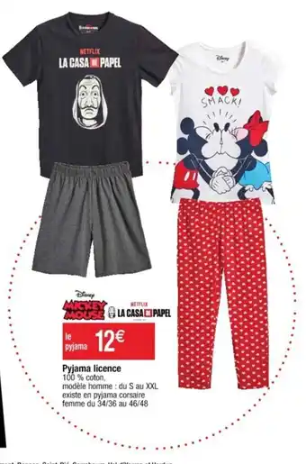 Cora x Carrefour Pyjama licence offre