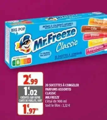 MR.FREEZE 20 sucettes à congeler parfums assortis classic