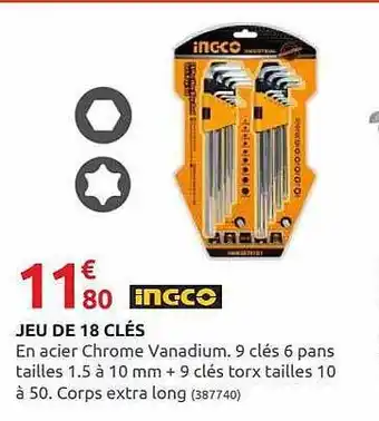 Rural Master Jeu De 18 Clés Inc-co offre