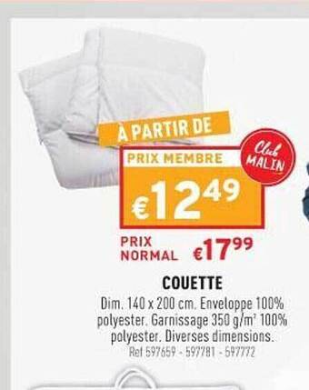 Trafic Couette offre