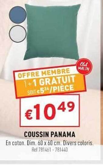 Trafic Coussin Panama offre