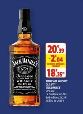 Coccinelle Supermarché JACK DANIEL'S tennesse whiskey old N7 offre
