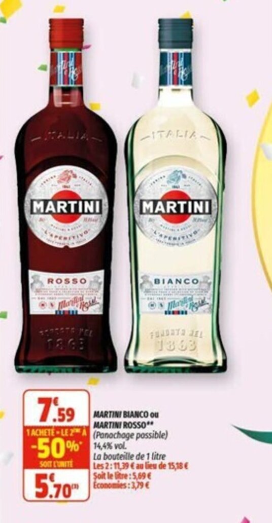 Promo MARTINI ROSSO martini bianco ou chez Coccinelle Supermarché