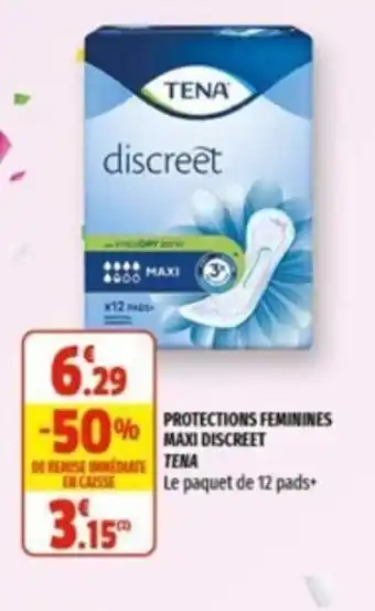 Coccinelle Supermarché TENA protections ferminines maxi discreet offre