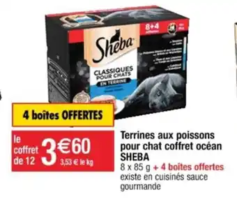 Cora x Carrefour Terrines aux poissons pour chat coffret océan Sheba offre