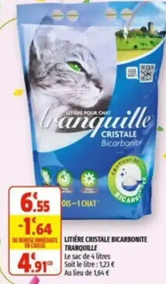 Coccinelle Supermarché TRANQUILLE litière cristale bicarbonite offre