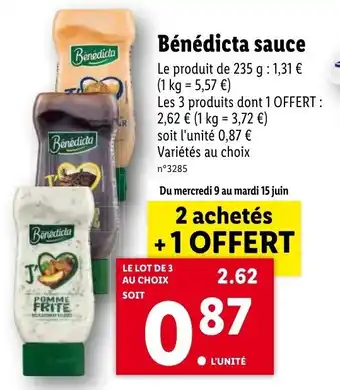 Lidl Bénédicta sauce offre