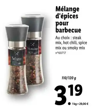 Lidl Mélange d'épices pour barbecue offre