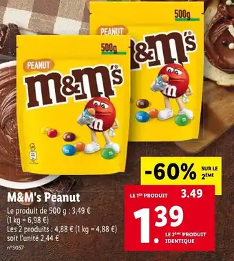 Lidl M&m's peanut offre