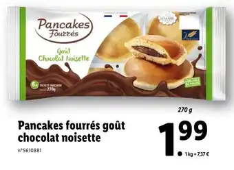Lidl Pancakes fourrés goût  chocolat noisette offre