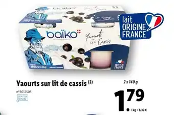 Lidl Yaourts sur lit de cassis offre