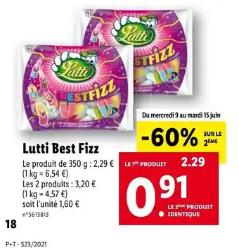 Lidl Lutti best fizz offre
