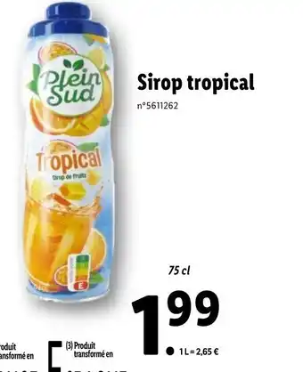 Lidl Sirop tropical offre