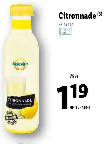 Lidl Citronnade offre