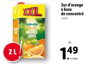 Jus d'orange à base de concentré