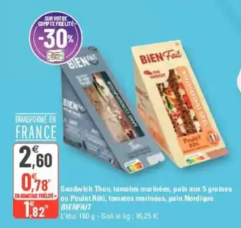 G20 BIENFAIT sandwich thon tomates marinées offre