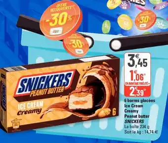 SNICKERS 6 barres glacées ice cream creamy peanut butter