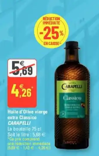 G20 CARAPPELI huile d'olive vierge extra classico offre