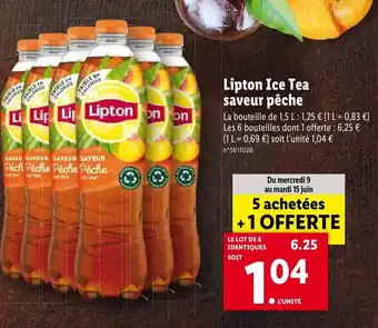 Lidl Lipton ice tea saveur pêche offre