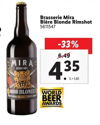 Lidl Brasserie mira bière blonde rimshot offre