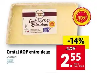 Lidl Cantal aop entre-deux offre