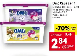 Lidl Omo caps 3 en 1 offre