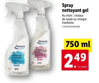 Lidl Spray nettoyant gel offre