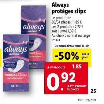 Always protèges slips