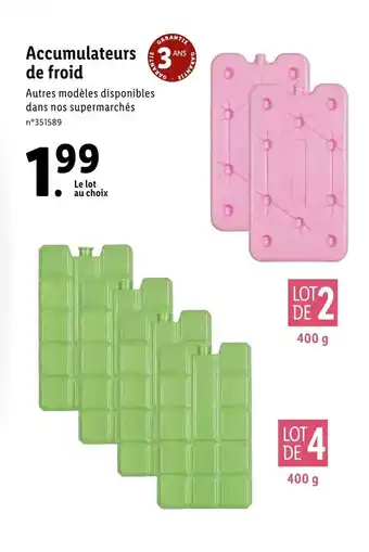 Lidl Accumulateurs de froid offre
