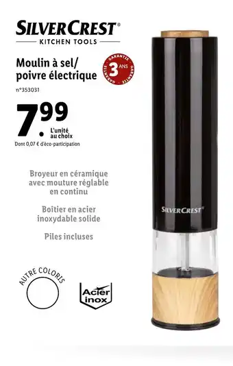 Lidl Moulin à sel/ poivre électrique offre