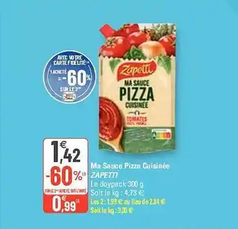 G20 Ma Sauce Pizza Cuisinée Zapetti offre