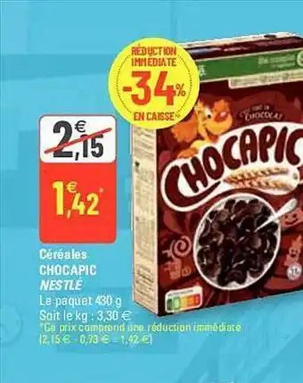 G20 Céréales Chocapic Nestlé offre