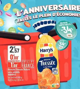 G20 Brioche Tressée Nature Sans Additifs Harrys offre