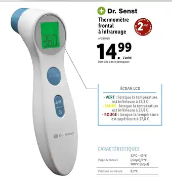 Lidl Thermomètre frontal à infrarouge offre