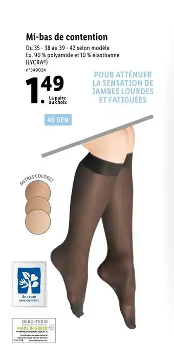 Mi-bas de contention