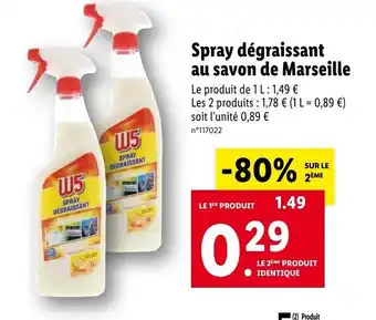 Lidl Spray dégraissant au savon de marseille offre