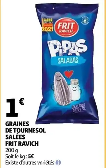 Auchan Frit Ravich Graines de Tournesol Salées offre