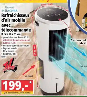 Rafraîchisseur d'air mobile avec télécommande