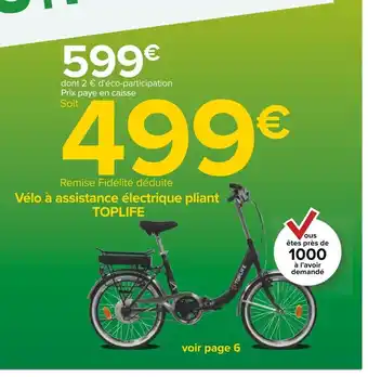 Carrefour Vélo à Assistance électrique Pliant Torlife offre