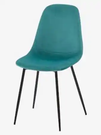 Vertbaudet Chaise enfant en velours côtelé soft - bleu canard offre