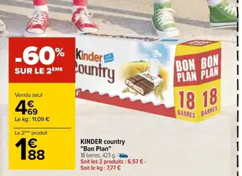 Carrefour Kinder Country Bon PLan offre