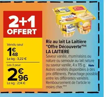 Carrefour Riz Au Lait La Laitière Offre Découverte La Laitiere offre