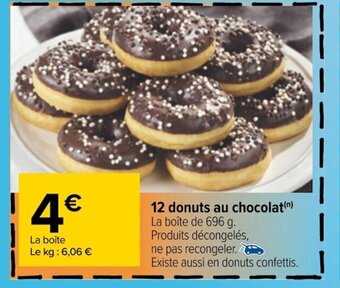 Carrefour 12 Donuts Au Chocolat offre