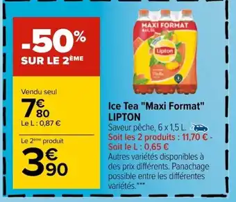Carrefour Lipton Ice Tea Maxi Format offre