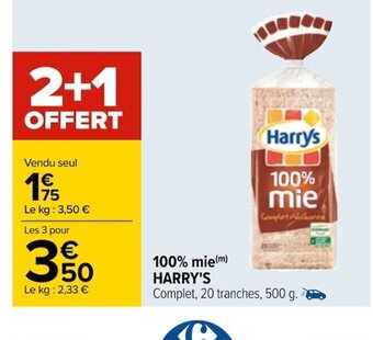 Carrefour Harry's 100% Mie offre