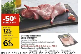 Carrefour Découpe de Lapin Grill Loeil Et Piriot offre
